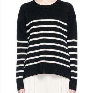 Vince Striped Boxy Crewneck Cashmere Sweater
